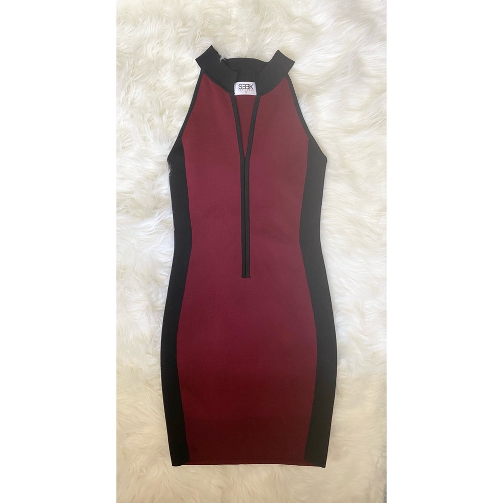 LF Seek the Label Red & Black Bodycon Dress